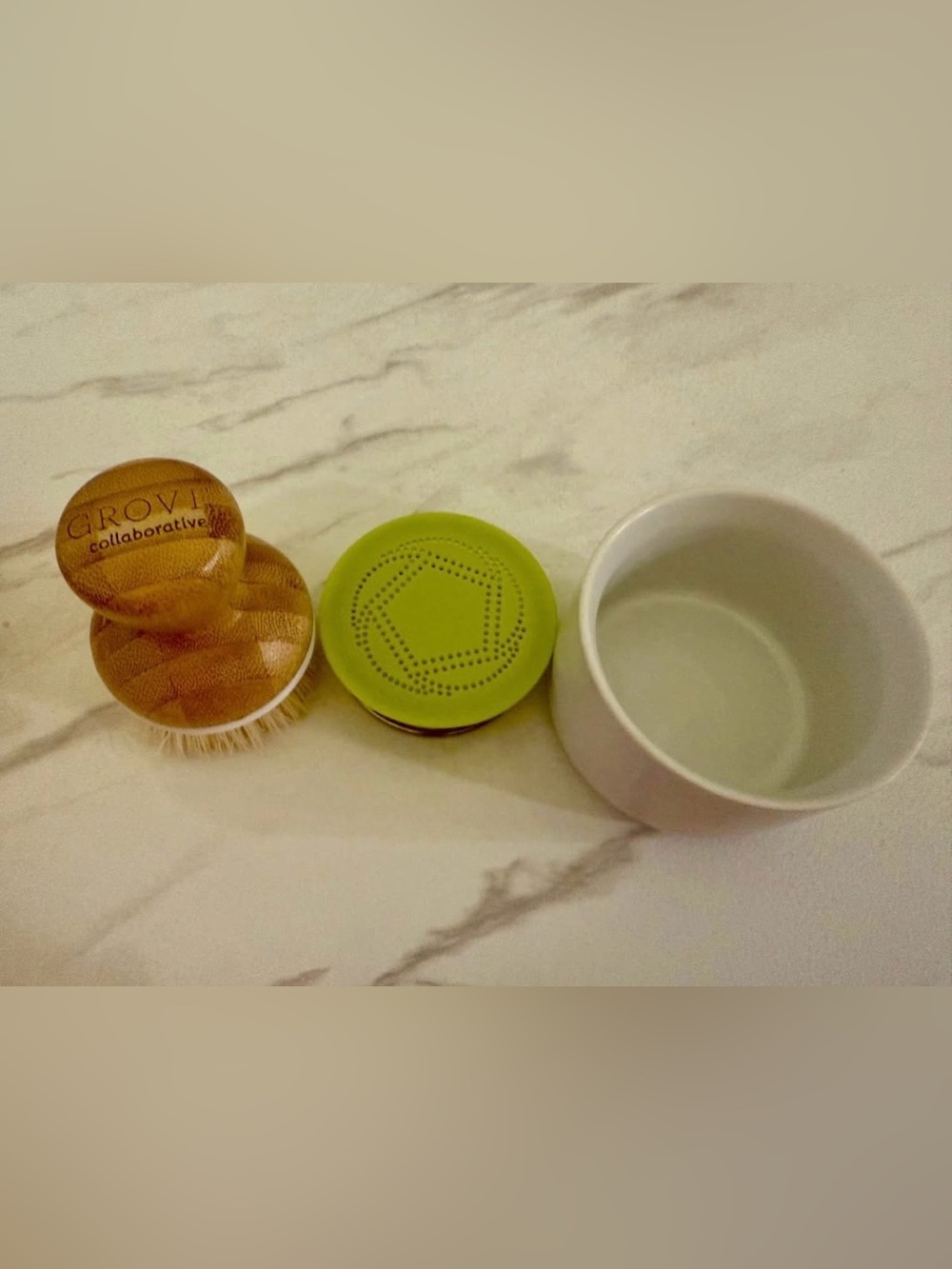 *NEW* Grove Collaborative Ceramic Bubble Up Dish Soap Dispenser & Brush Set